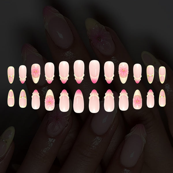 12 Sizes-24 Pcs Press On Nails C1337