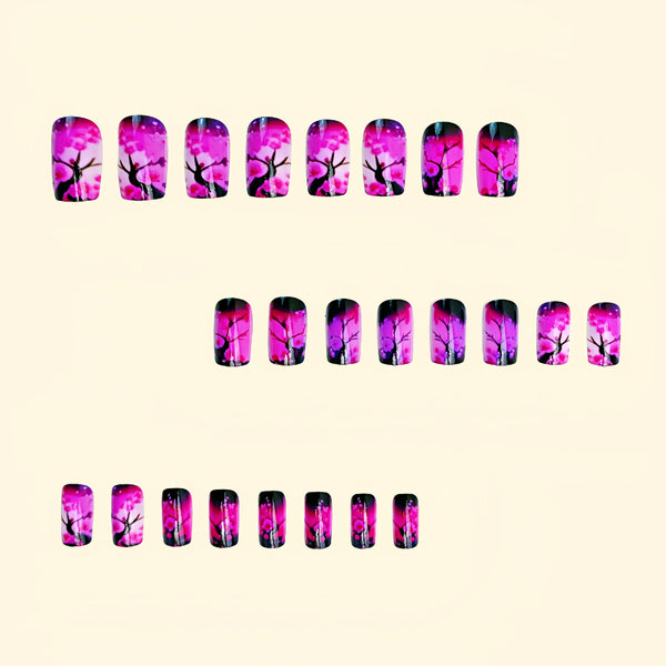 12 Sizes-24 Pcs Press On Nails Q739