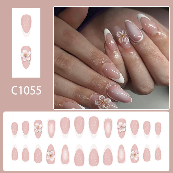 12 Sizes-24 Pcs Press On Nails C1055