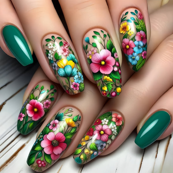12 Sizes-24 Pcs Press On Nails Y615