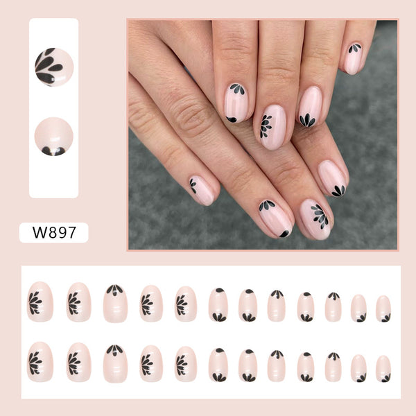 12 Sizes-24 Pcs Press On Nails W897