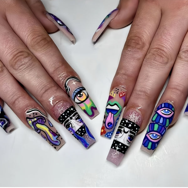 12 Sizes-24 Pcs Press On Nails Y217