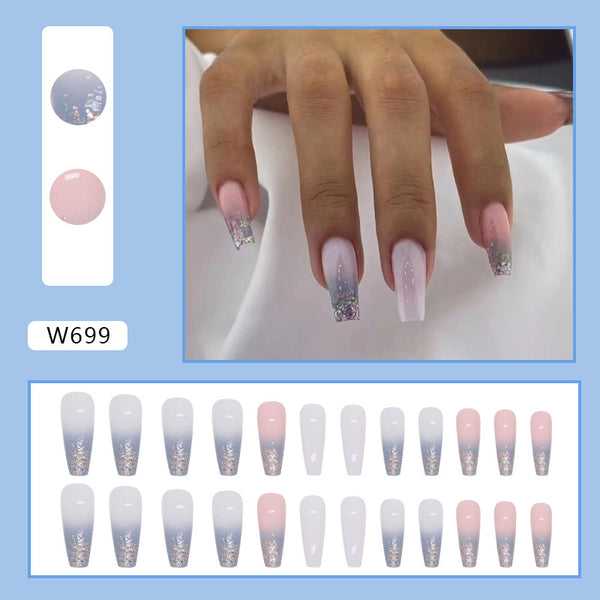 12 Sizes-24 Pcs Press On Nails W699