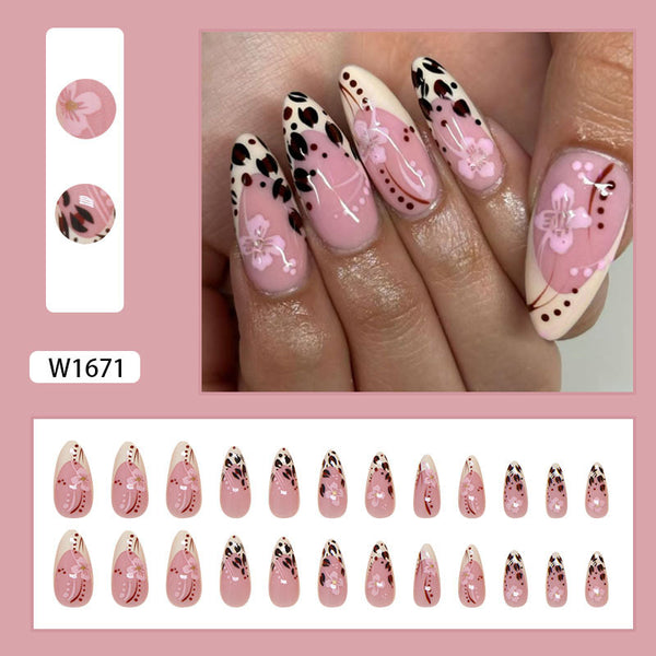 12 Sizes-24 Pcs Press On Nails W1671