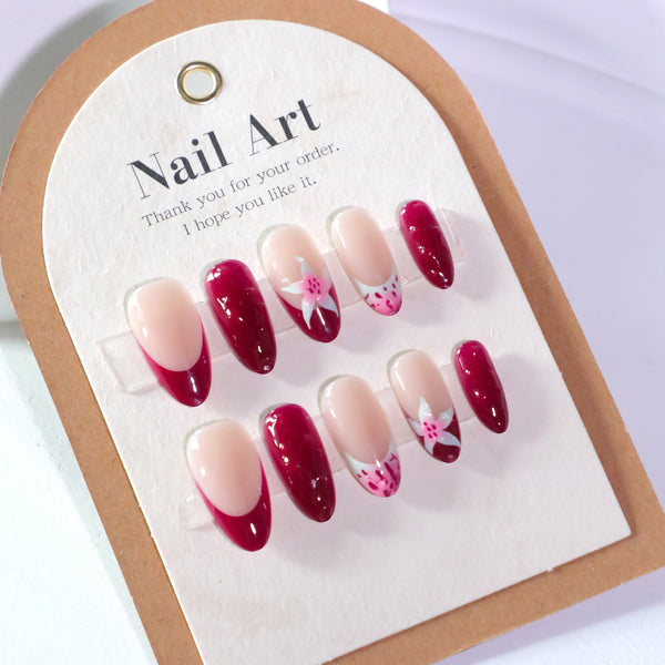 12 Sizes-24 Pcs Press On Nails JL0666