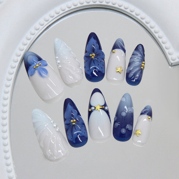 12 Sizes-24 Pcs Press On Nails Z1217