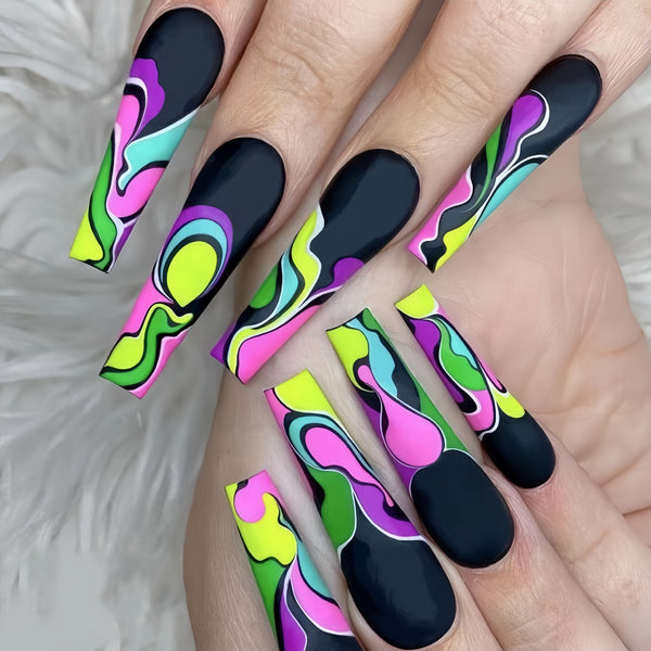 12 Sizes-24 Pcs Press On Nails Y070
