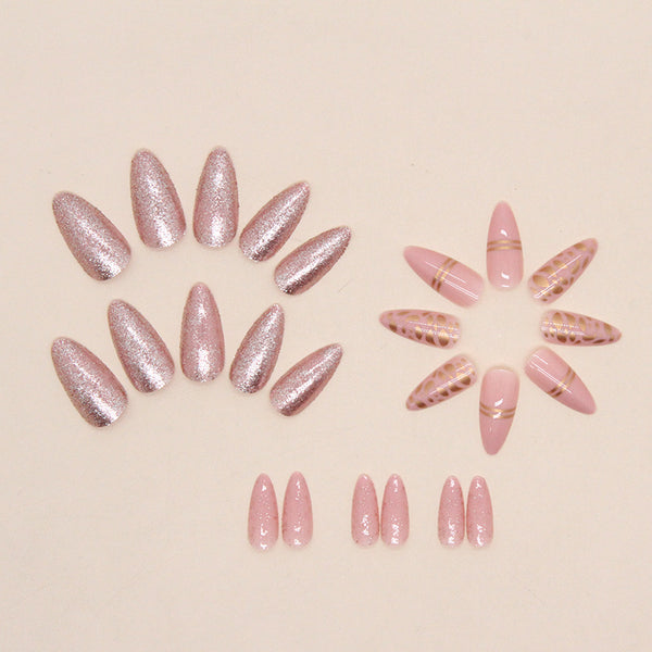 12 Sizes-24 Pcs Press On Nails W1434