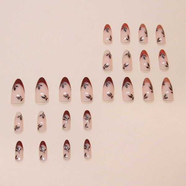 12 Sizes-24 Pcs Press On Nails W1822