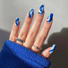 Almond Blue Press on Nails