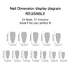 12 Sizes-24 Pcs Press On Nails S206