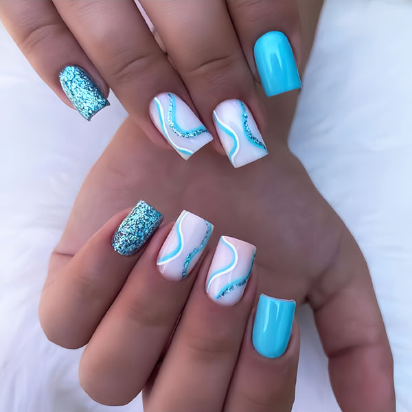 12 Sizes-24 Pcs Press On Nails Y107
