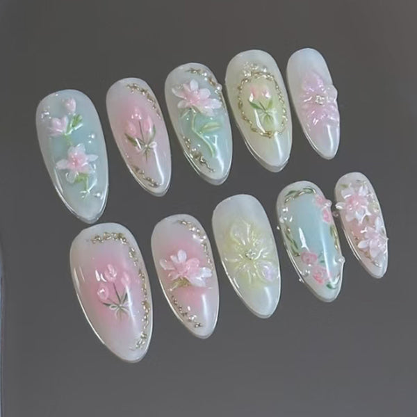 12 Sizes-24 Pcs Press On Nails Z1128