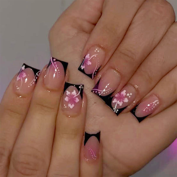 12 Sizes-24 Pcs Press On Nails C1150