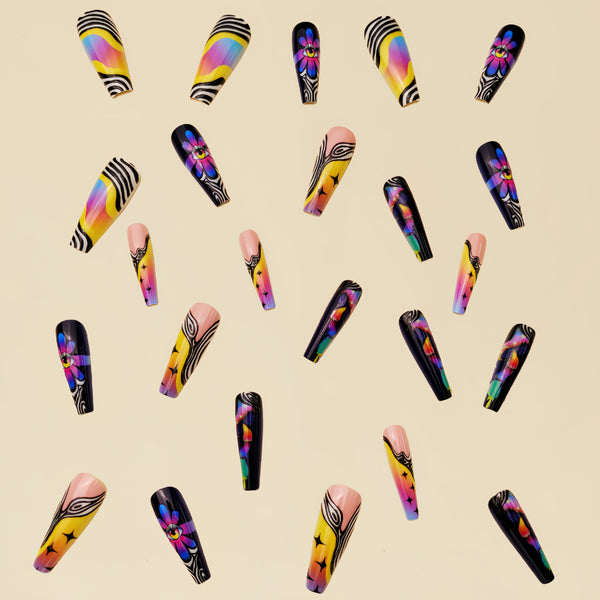 12 Sizes-24 Pcs Press On Nails Y075