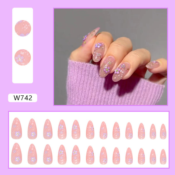 12 Sizes-24 Pcs Press On Nails W742