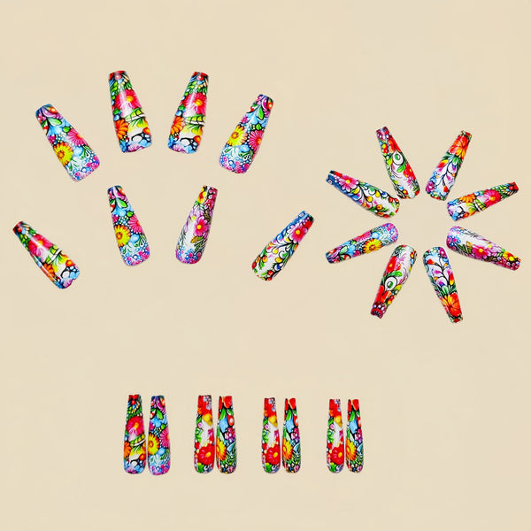 12 Sizes-24 Pcs Press On Nails Y615