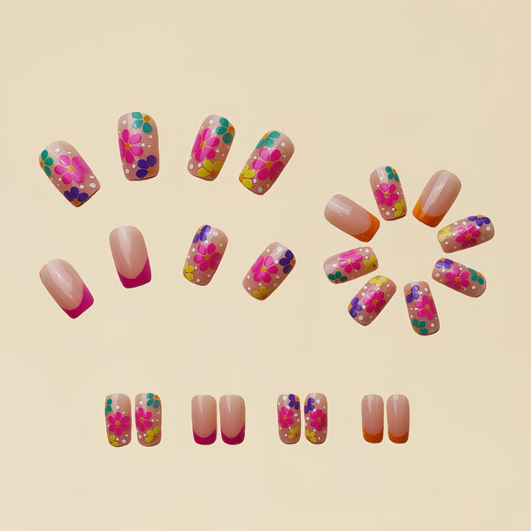 12 Sizes-24 Pcs Press On Nails Y091