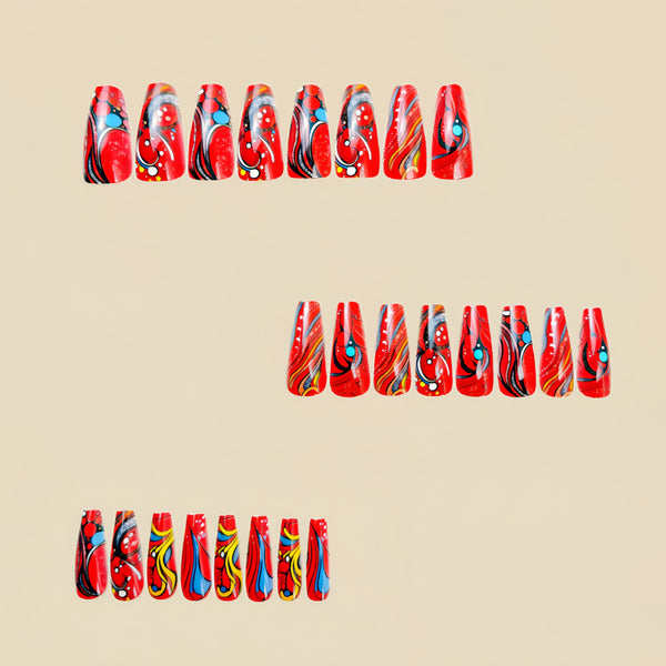 12 Sizes-24 Pcs Press On Nails Y622