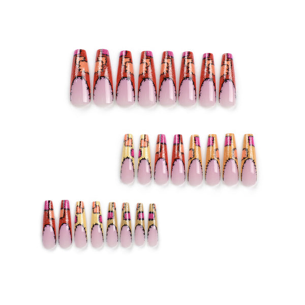 12 Sizes-24 Pcs Press On Nails JP3058