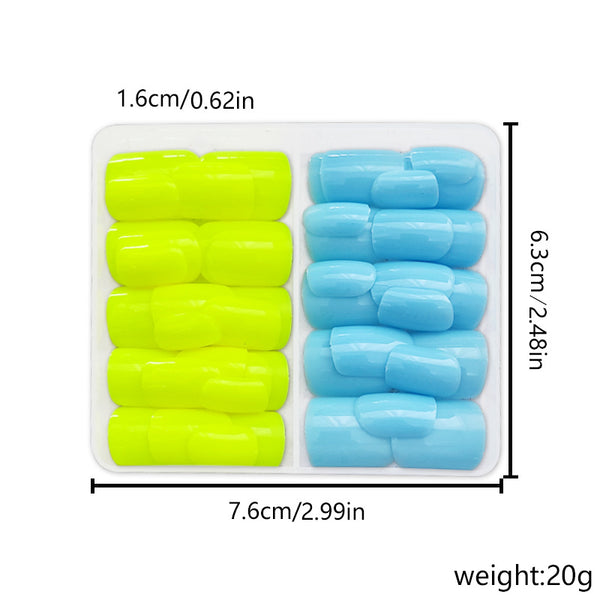 12 Sizes-24 Pcs Press On Nails Solid-2-24pcs