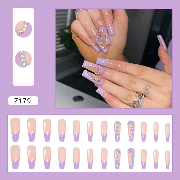12 Sizes-24 Pcs Press On Nails Z179