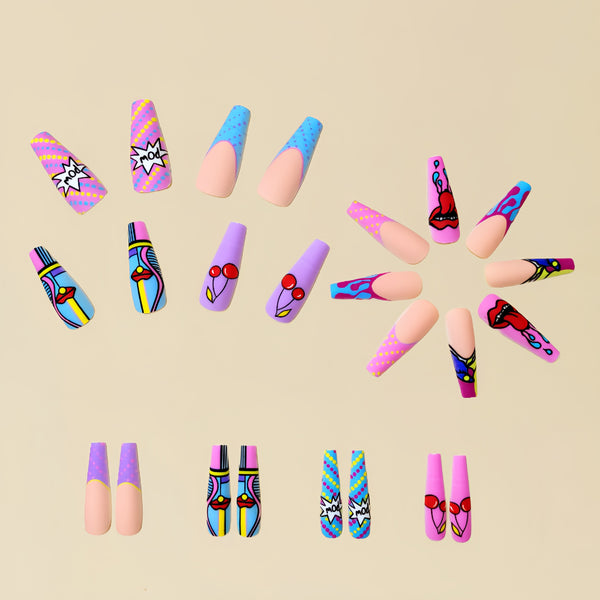 12 Sizes-24 Pcs Press On Nails Y083