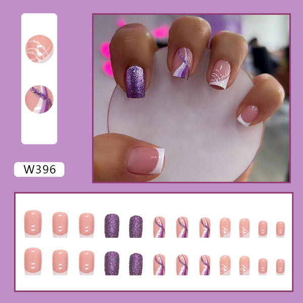 12 Sizes-24 Pcs Press On Nails W396