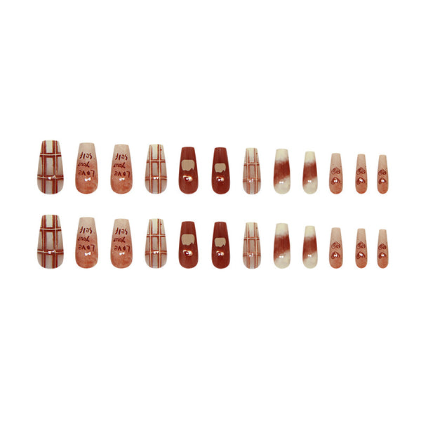 12 Sizes-24 Pcs Press On Nails R978