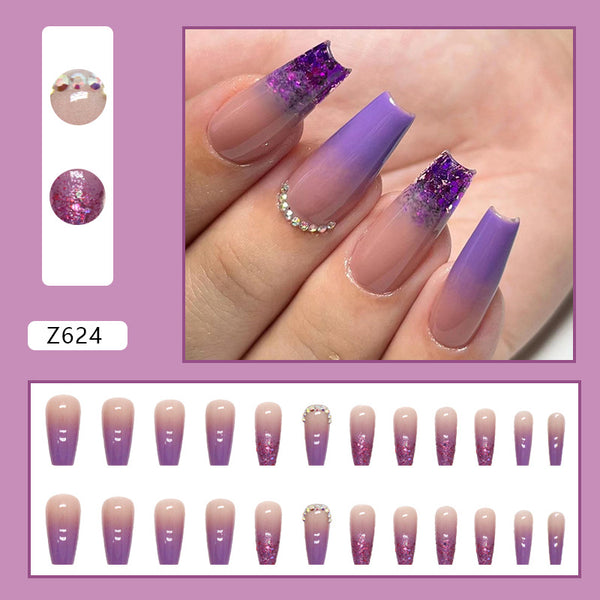 12 Sizes-24 Pcs Press On Nails Z624