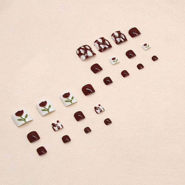 12 Sizes-24 Pcs Press On Nails F058