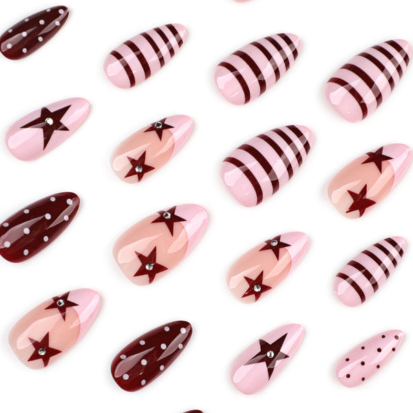 12 Sizes-24 Pcs Press On Nails JP4381