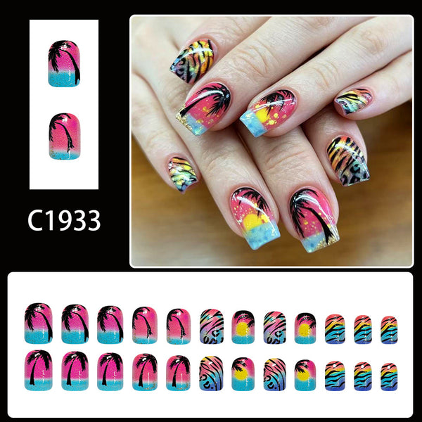12 Sizes-24 Pcs Press On Nails C1933