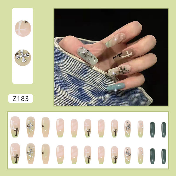 12 Sizes-24 Pcs Press On Nails Z162