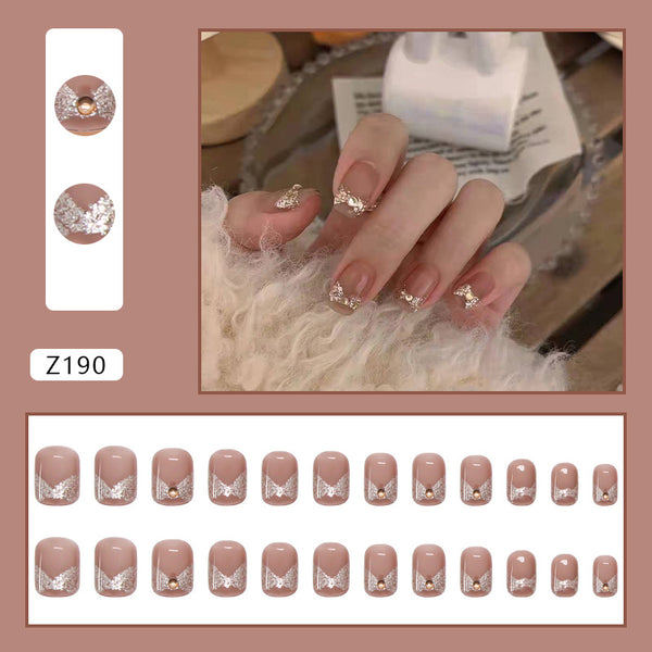 12 Sizes-24 Pcs Press On Nails Z162