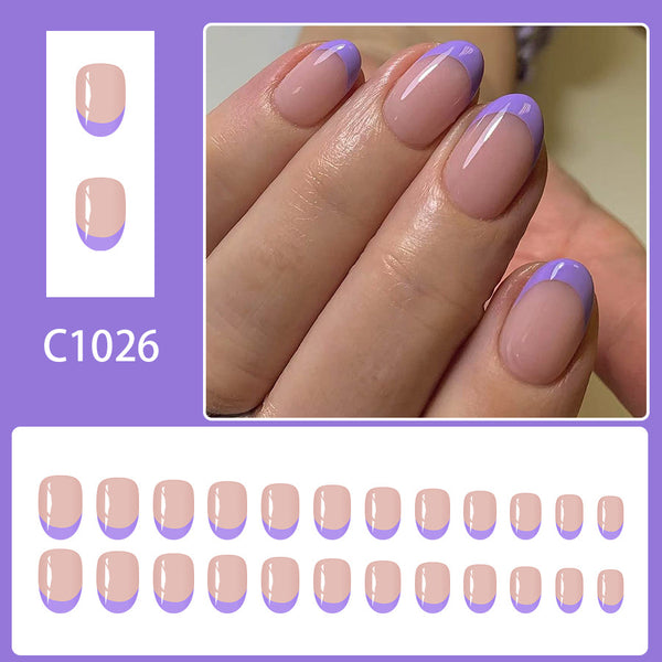 12 Sizes-24 Pcs Press On Nails C1026