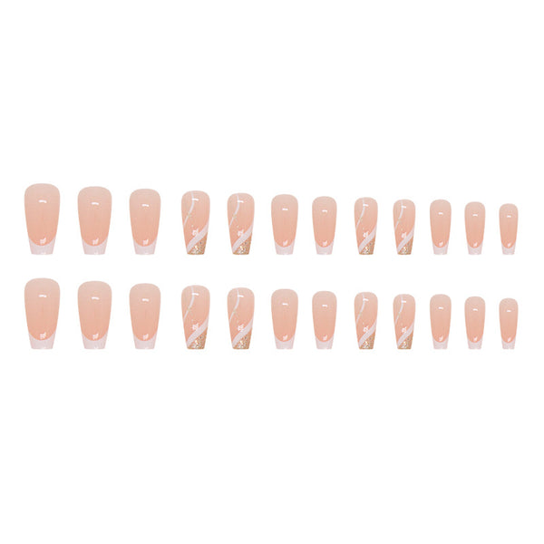 12 Sizes-24 Pcs Press On Nails W1154