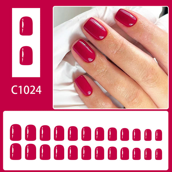 12 Sizes-24 Pcs Press On Nails C1024