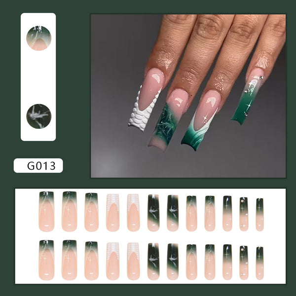 12 Sizes-24 Pcs Press On Nails G013