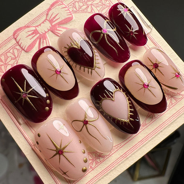 12 Sizes-24 Pcs Press On Nails Z1028