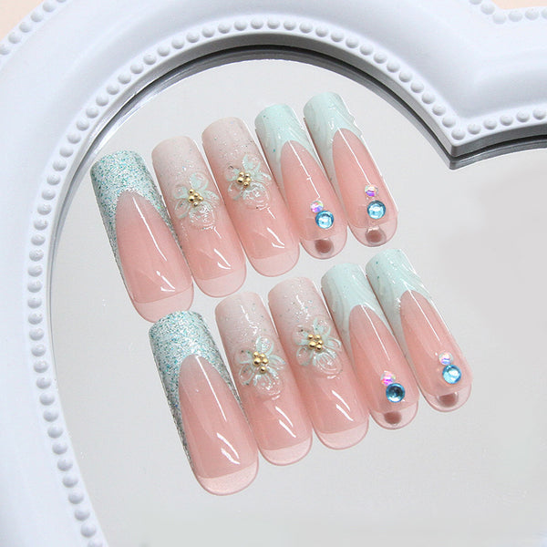 12 Sizes-24 Pcs Press On Nails Z1015