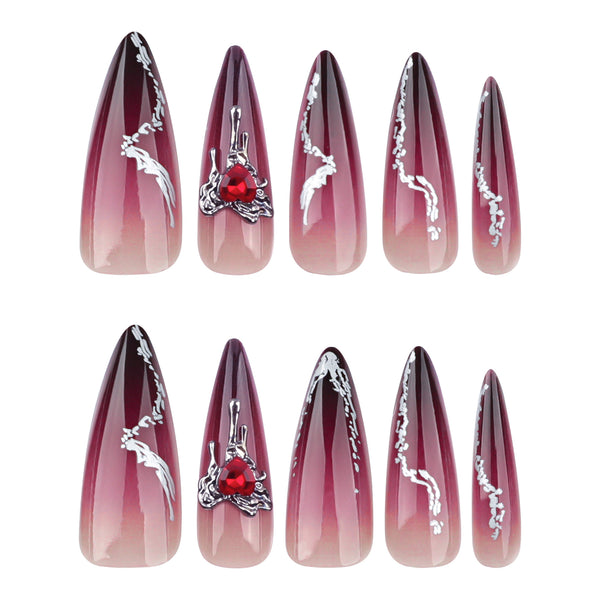12 Sizes-24 Pcs Press On Nails JP3475