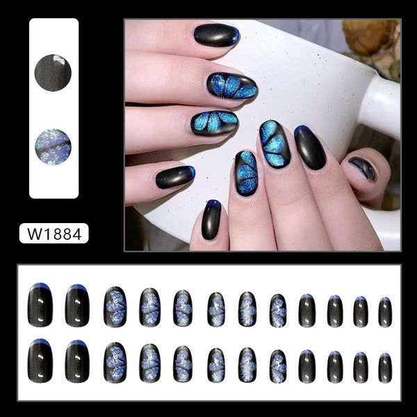 12 Sizes-24 Pcs Press On Nails W1884