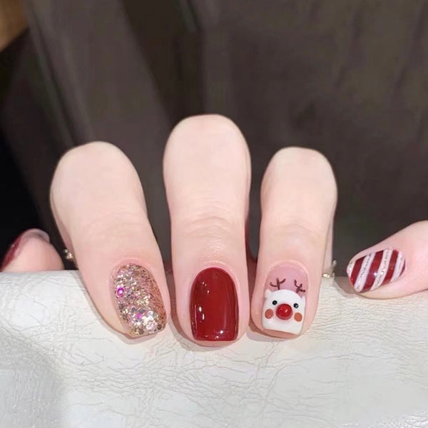 12 Sizes-24 Pcs Press On Nails R618
