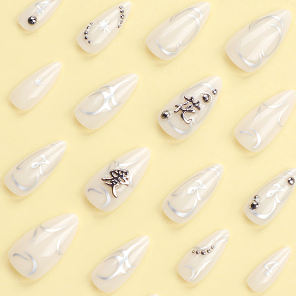 12 Sizes-24 Pcs Press On Nails JP2827