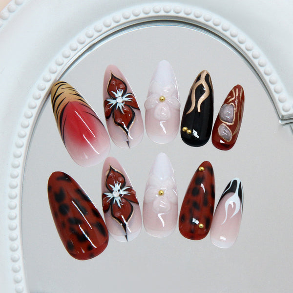 12 Sizes-24 Pcs Press On Nails Z1235