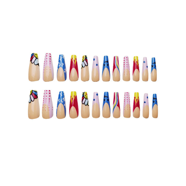 12 Sizes-24 Pcs Press On Nails Y092