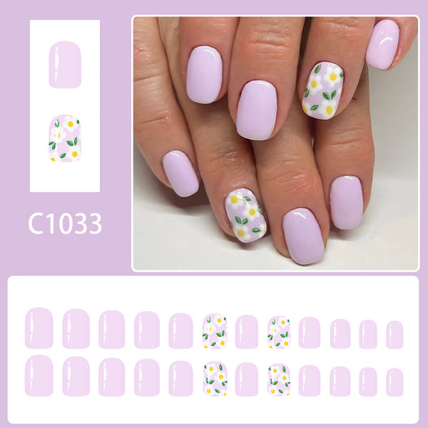 12 Sizes-24 Pcs Press On Nails C1033