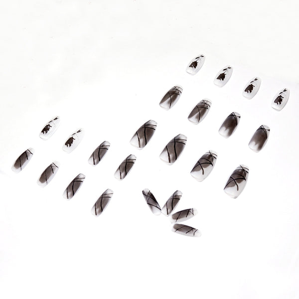 12 Sizes-24 Pcs Press On Nails JP1134