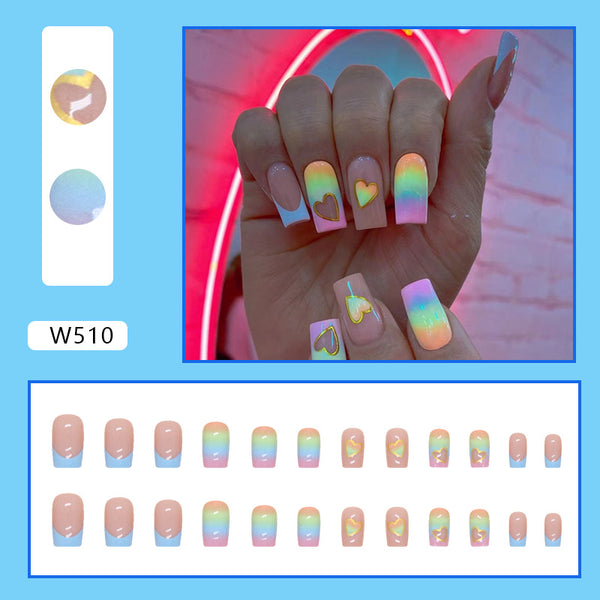 12 Sizes-24 Pcs Press On Nails W510